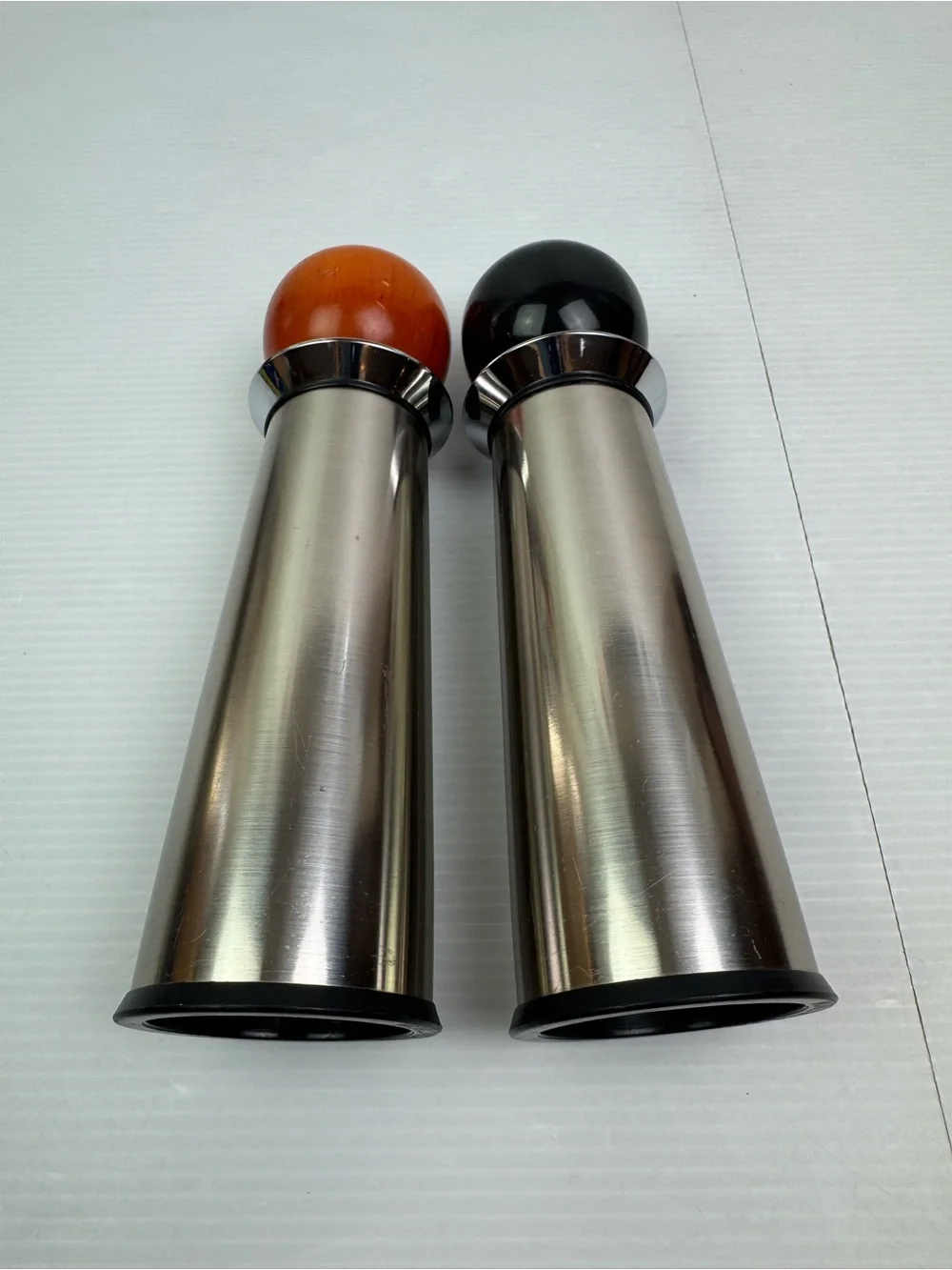 William Bounds Ltd Stainless Steel Wood Ball Torch Pepper Salt Grinder Mill Set